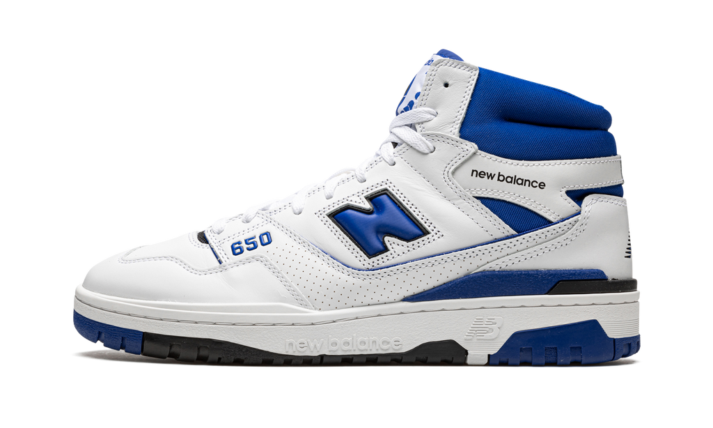 New Balance White 650 / Blue Sneakers