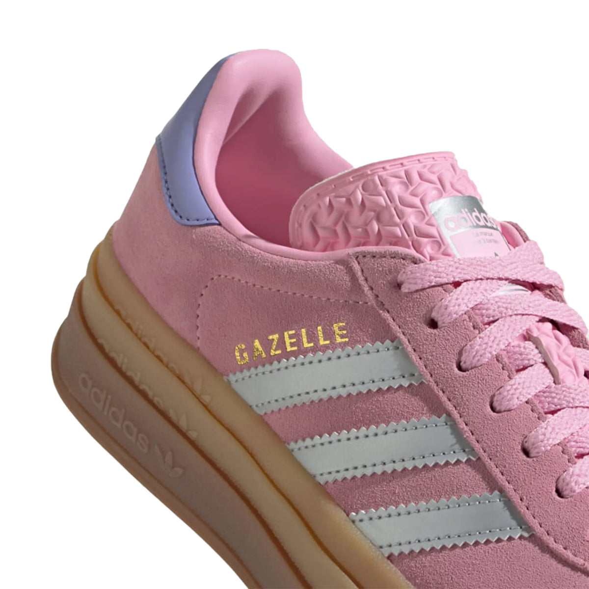 Adidas Silver Gazelle Bold Kids True Pink Gum Purple Sneakers