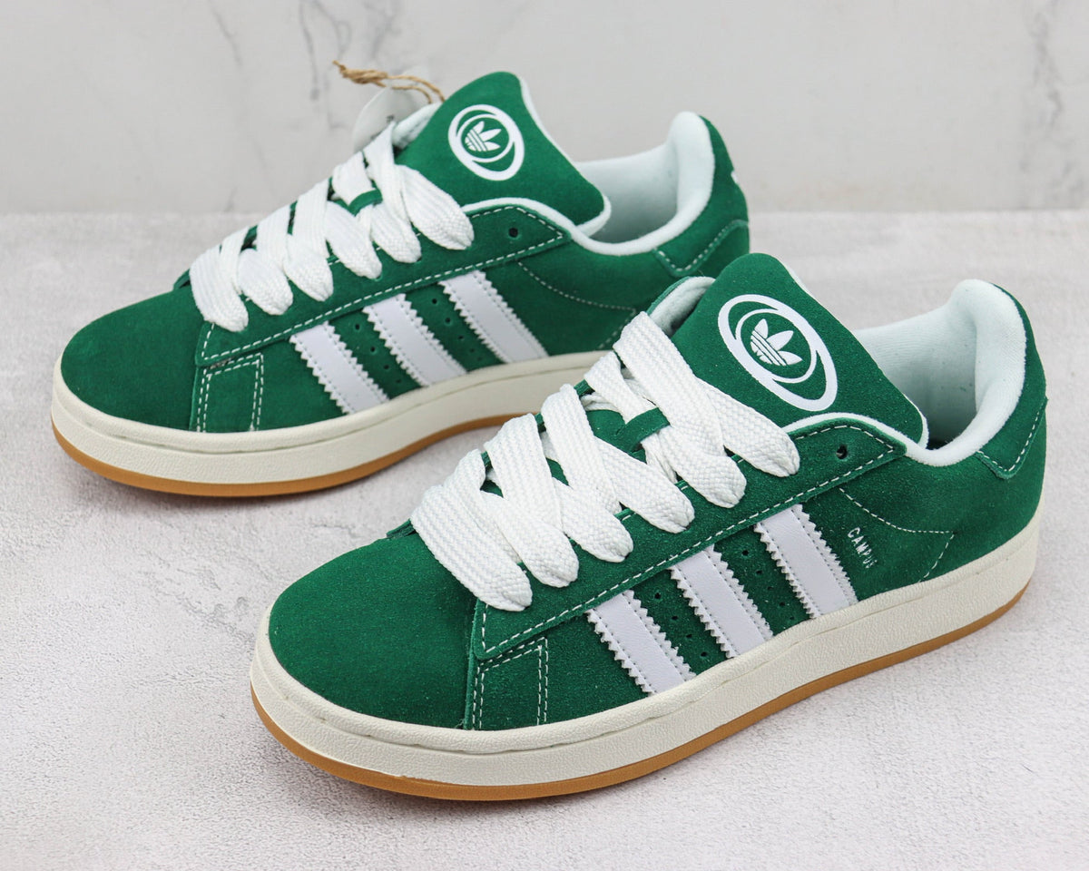 Adidas White Campus 00s Dark Green Cloud Sneakers