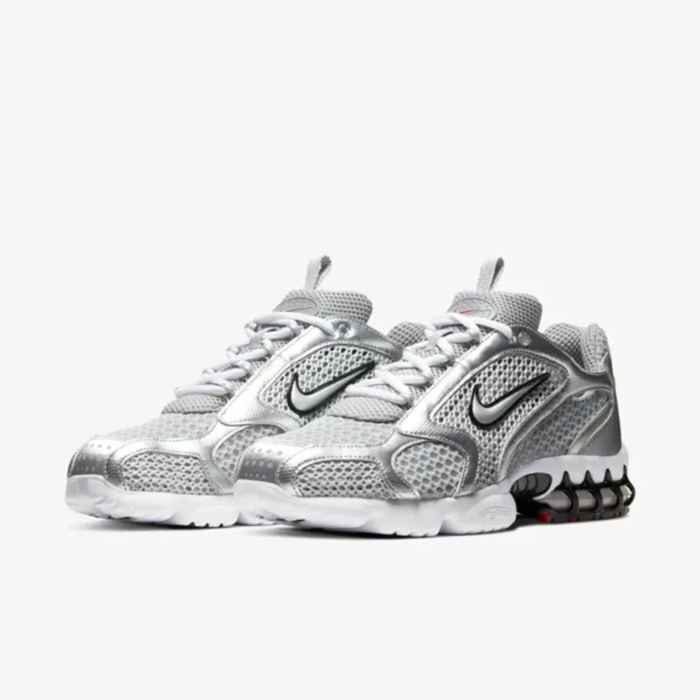 Nike Silver Air Zoom Spiridon Cage 2 Metallic Sneakers