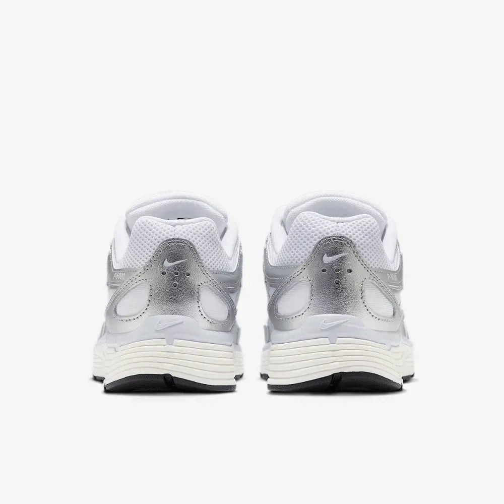 Nike White P-6000 Blue Tint Sail Metallic Silver Sneakers