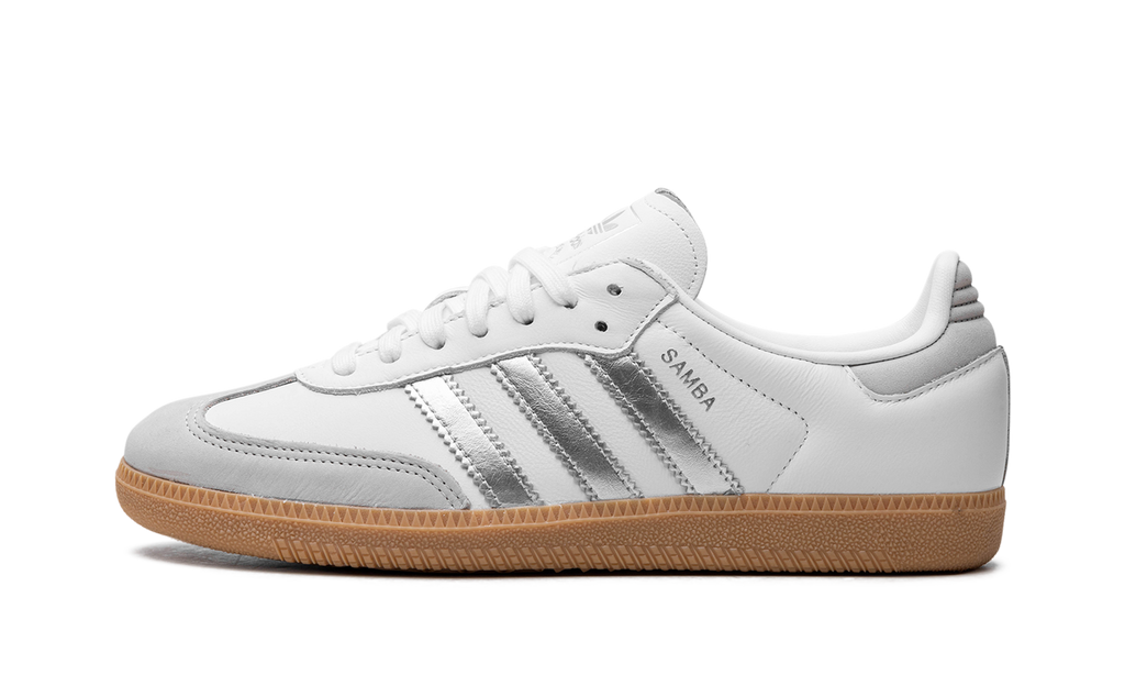 Adidas Samba White Silver Metallic Grey Sneakers