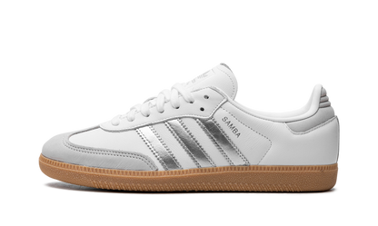 Adidas Samba White Silver Metallic Grey Sneakers