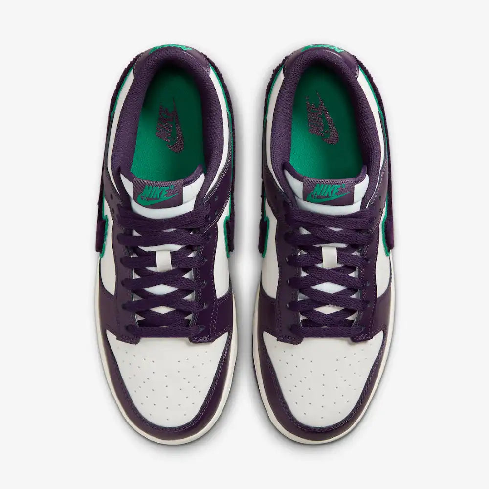 Nike Dunk Low Purple Chenille Swoosh Sail Grand Sneakers