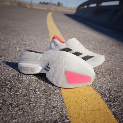 Adidas White Adizero Adios Pro 4 Cloud Core Black Sneakers