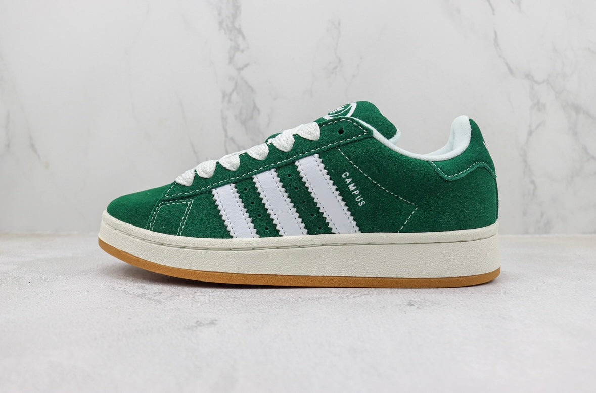 Adidas White Campus 00s Dark Green Cloud Sneakers
