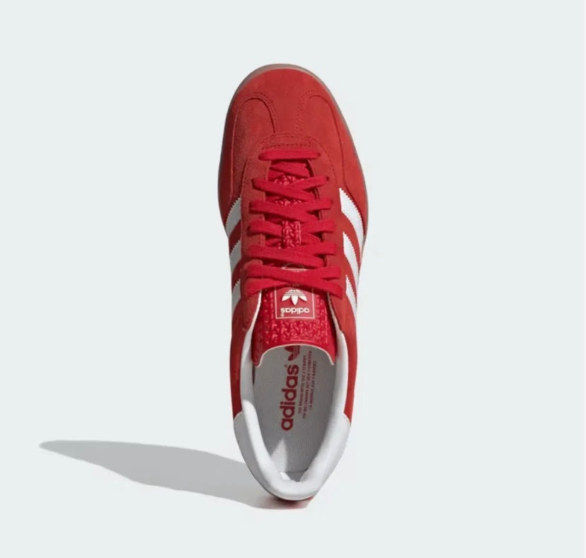Adidas White Gazelle Indoor Scarlet Cloud Sneakers
