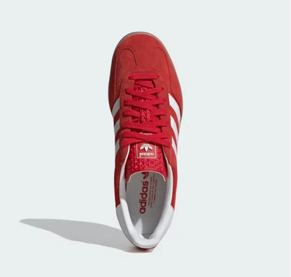 Adidas White Gazelle Indoor Scarlet Cloud Sneakers