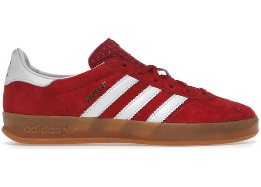 Adidas White Gazelle Indoor Scarlet Cloud Sneakers