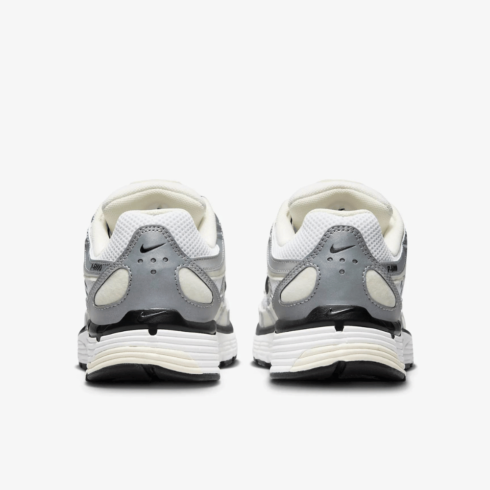 Nike White P-6000 Coconut Milk Metallic Silver Sneakers