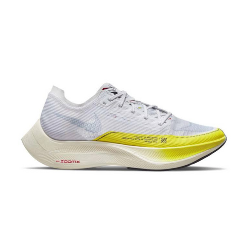 Nike White ZoomX Vaporfly Next% 2 Yellow Strike Sneakers