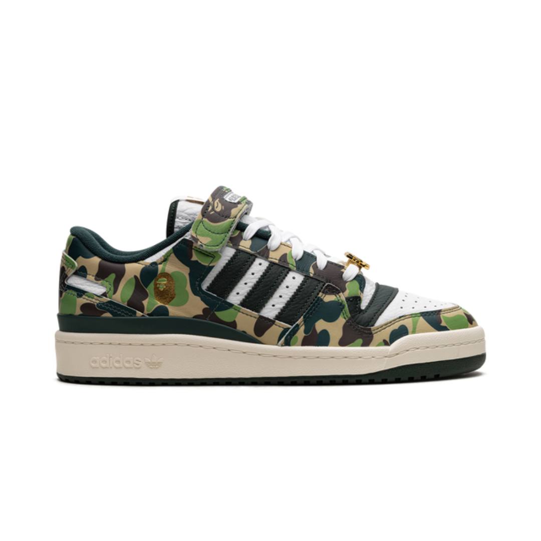 Adidas Green Forum 84 Low Bape 30th Anniversary Camo Sneakers