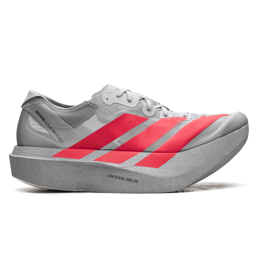 Adidas Grey Adizero Adios Pro EVO 2 "Silver Metallic/Lucid Red/Grey Two" Sneakers