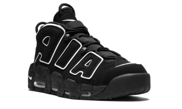 Nike White Air More Uptempo Black Sneakers
