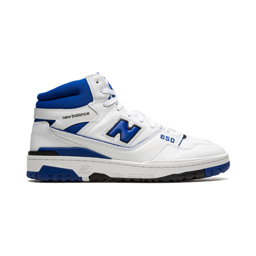 New Balance White 650 / Blue Sneakers