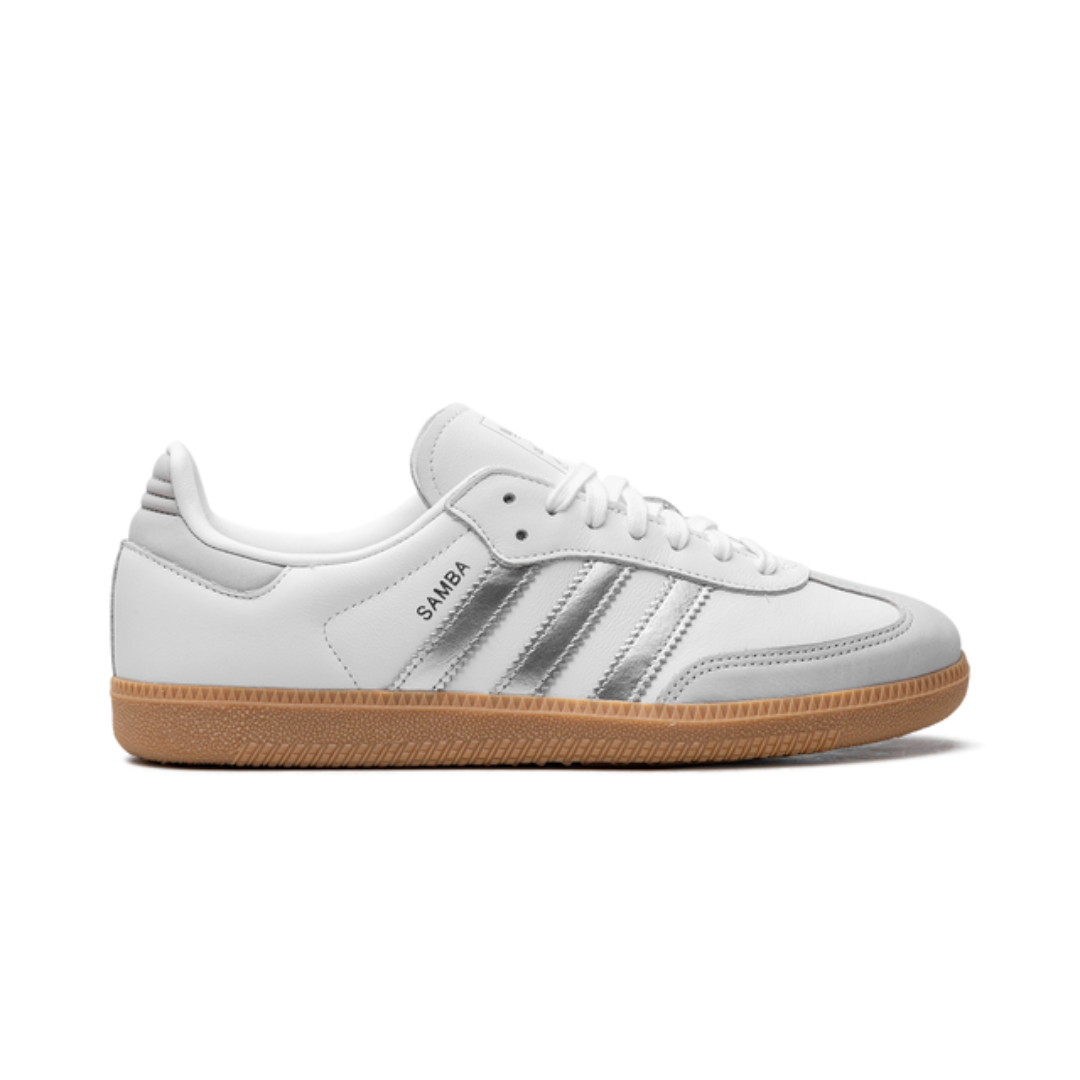 Adidas Samba White Silver Metallic Grey Sneakers