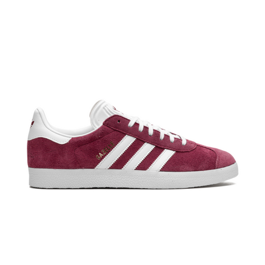Adidas White Gazelle Burgundy Sneakers