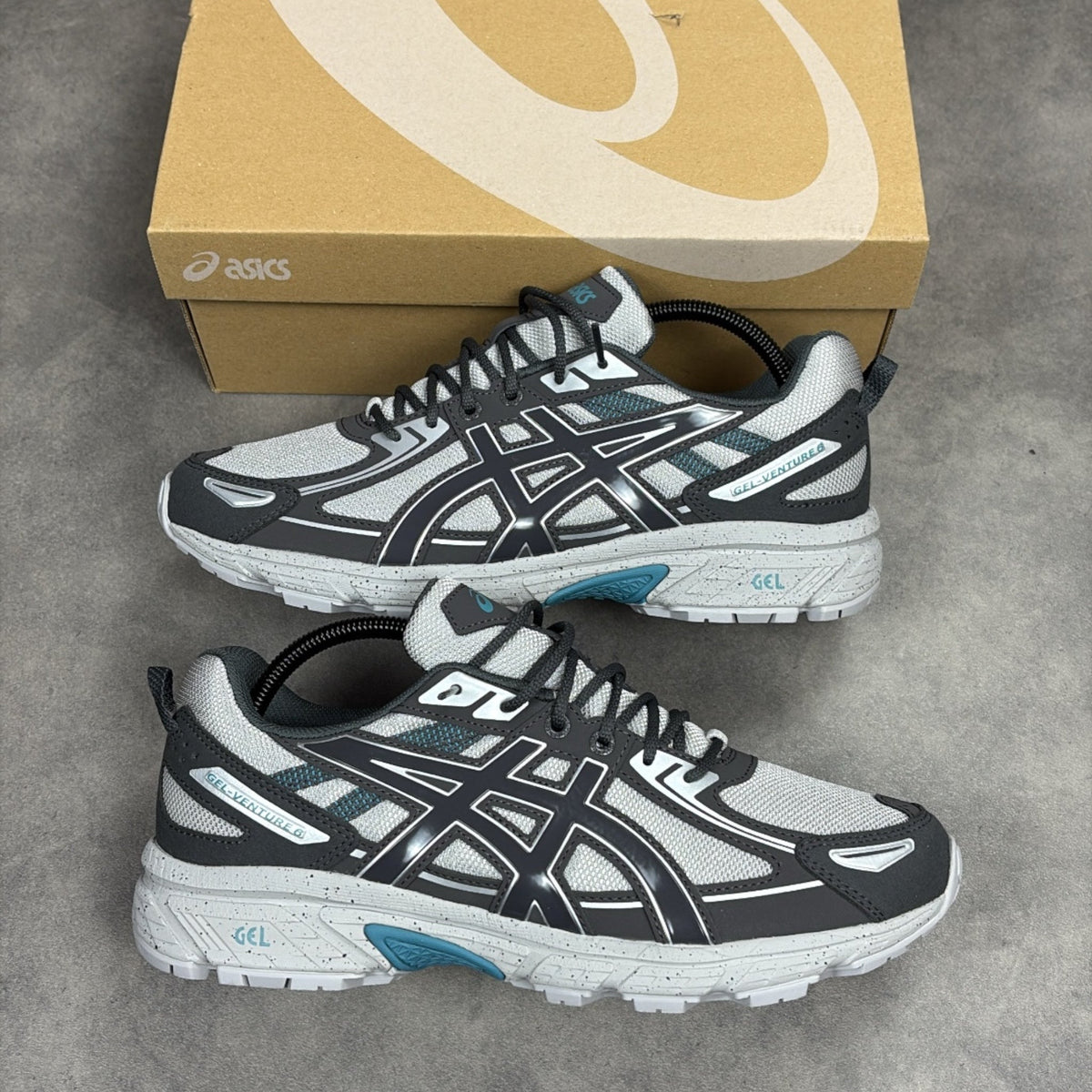 ASICS Gel Grey Venture 6 Cement Obsidian Sneakers