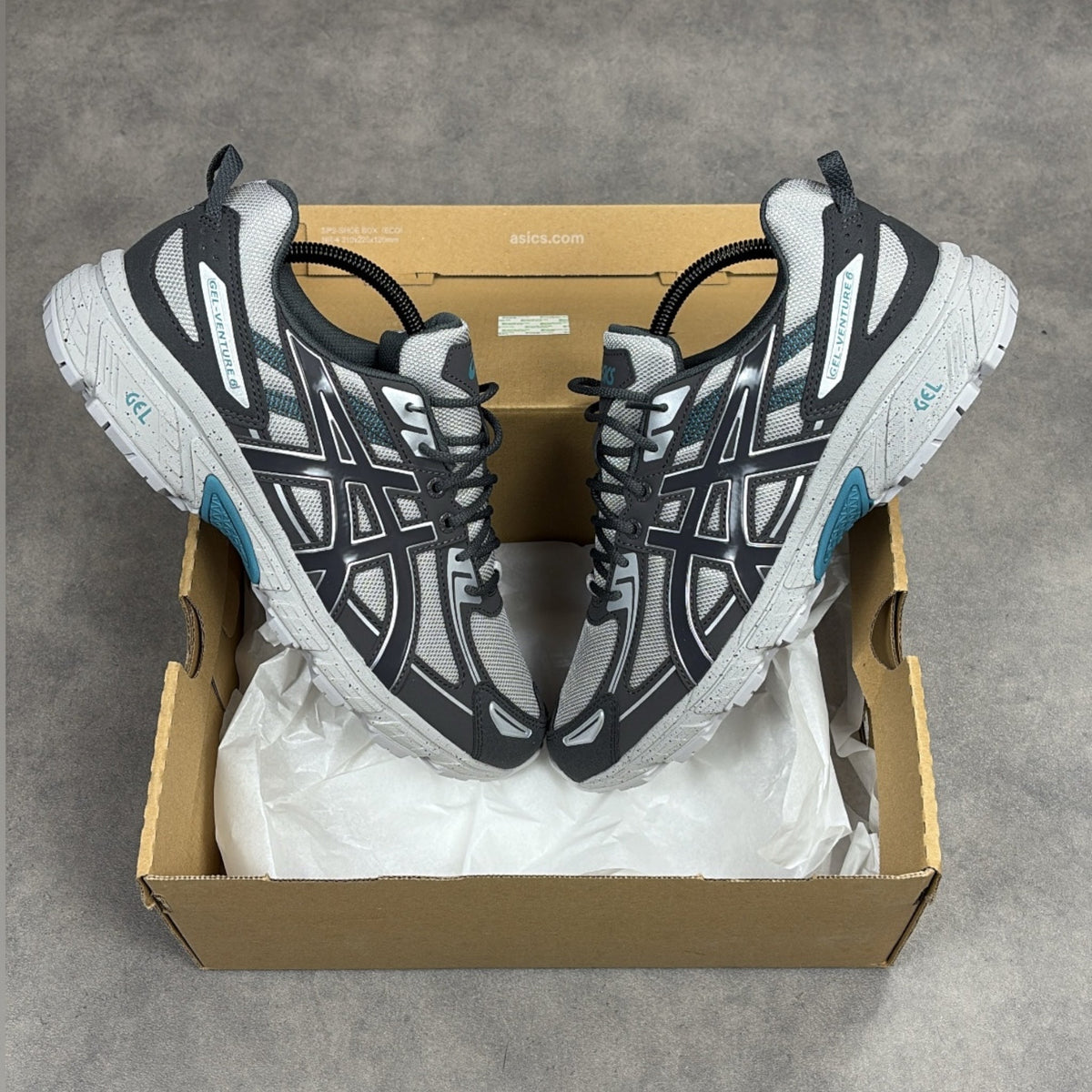 ASICS Gel Grey Venture 6 Cement Obsidian Sneakers