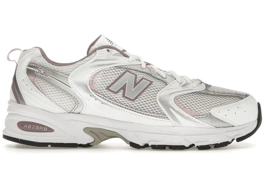 New Balance 530 White Silver Metalic Ice Wine Sneakers