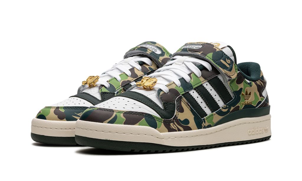 Adidas Green Forum 84 Low Bape 30th Anniversary Camo Sneakers