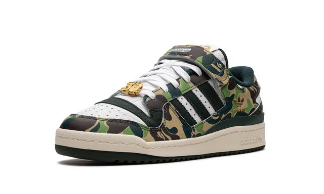 Adidas Green Forum 84 Low Bape 30th Anniversary Camo Sneakers