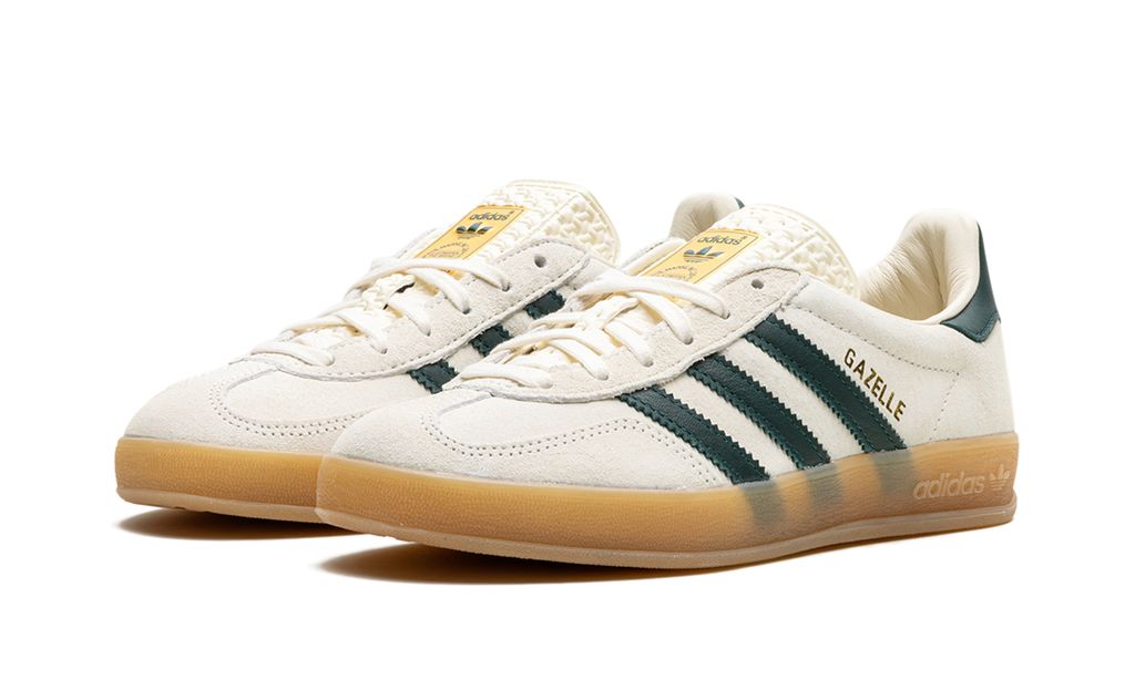 Adidas Cream White Gazelle Indoor Cream White Green Gum Sneakers