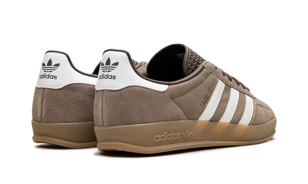 Adidas White Gazelle Indoor Earth Strata Gold Metallic Sneakers