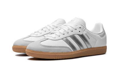 Adidas Samba White Silver Metallic Grey Sneakers