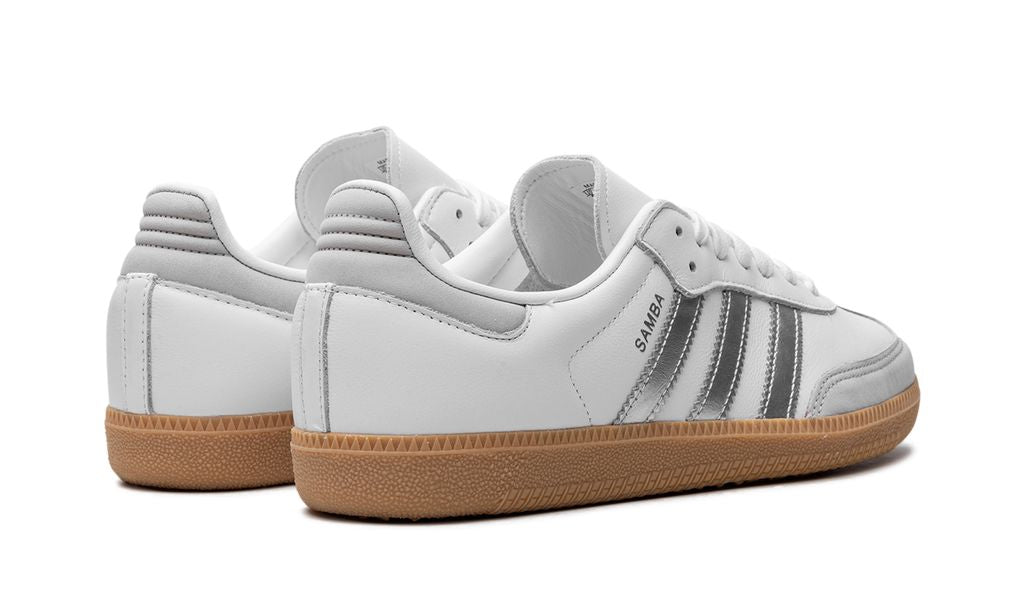 Adidas Samba White Silver Metallic Grey Sneakers