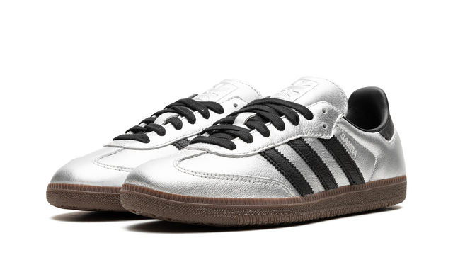 Adidas Samba Black Silver Metallic Gum Sneakers