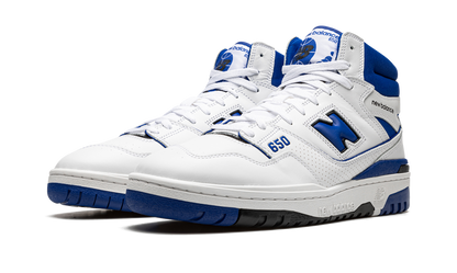 New Balance White 650 / Blue Sneakers