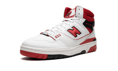 New Balance White 650 White/Red Sneakers