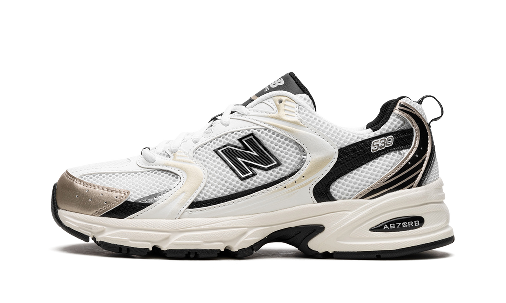 New Balance 530 White Gold Black Sneakers