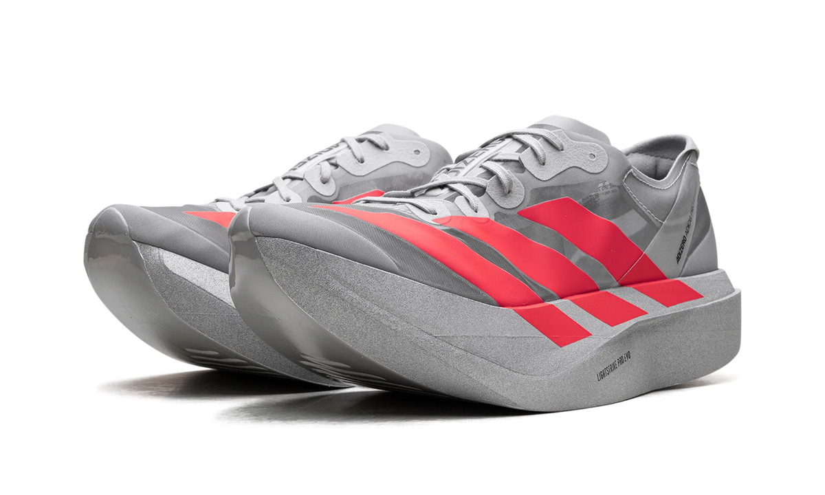 Adidas Grey Adizero Adios Pro EVO 2 "Silver Metallic/Lucid Red/Grey Two" Sneakers