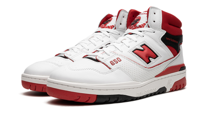 New Balance White 650 White/Red Sneakers