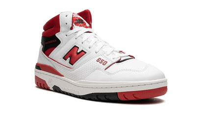 New Balance White 650 White/Red Sneakers