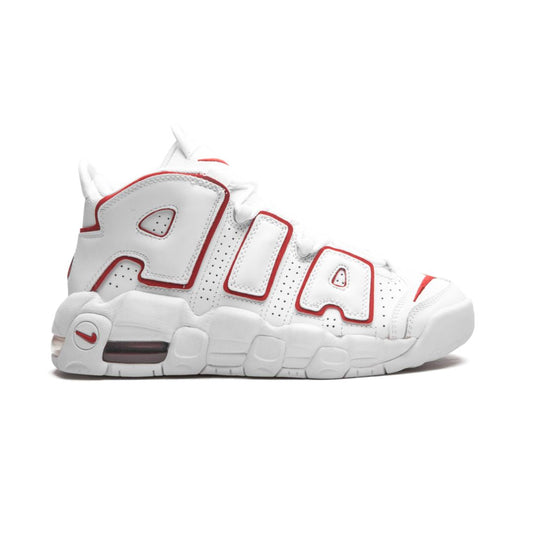 Nike White Air More Uptempo Varsity Red Outline Sneakers