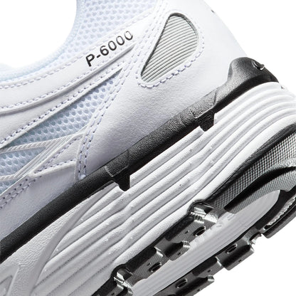 Nike White P-6000 Metallic Silver Black Sneakers