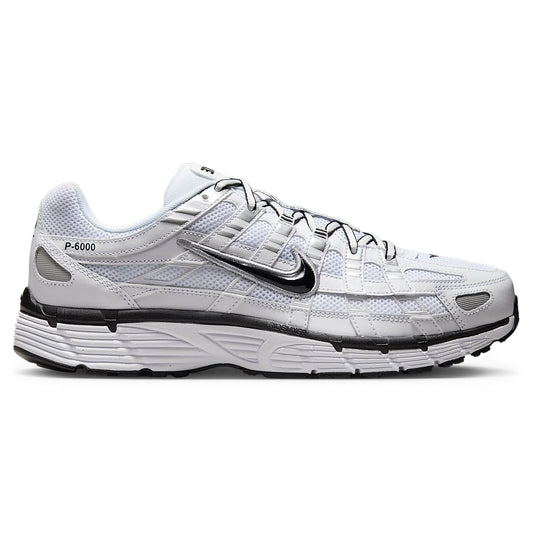 Nike White P-6000 Metallic Silver Black Sneakers