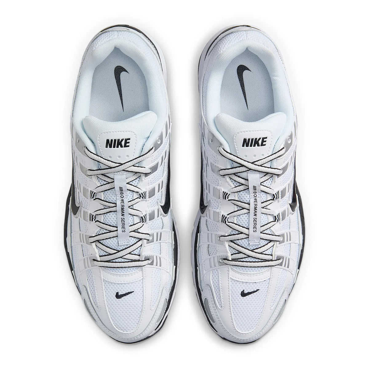 Nike White P-6000 Metallic Silver Black Sneakers