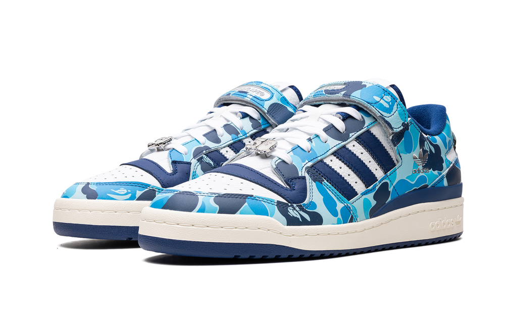 Adidas Blue Forum 84 Low Bape 30th Anniversary Camo Sneakers