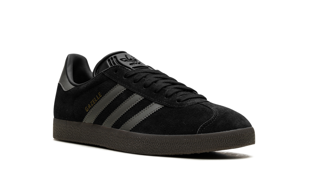 Adidas Black Gazelle Gold Sneakers