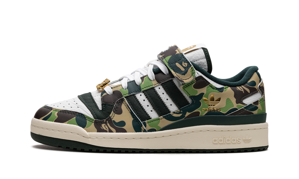 Adidas Green Forum 84 Low Bape 30th Anniversary Camo Sneakers