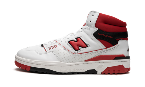 New Balance White 650 White/Red Sneakers