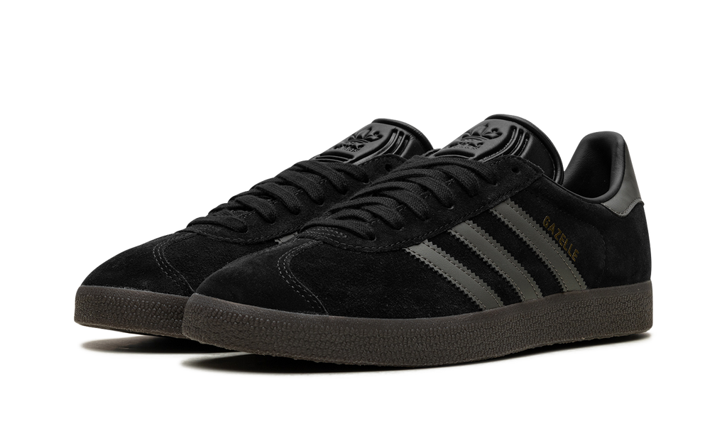 Adidas Black Gazelle Gold Sneakers