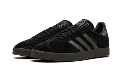Adidas Black Gazelle Gold Sneakers
