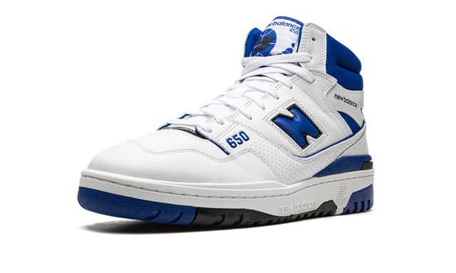 New Balance White 650 / Blue Sneakers