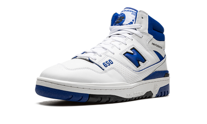 New Balance White 650 / Blue Sneakers