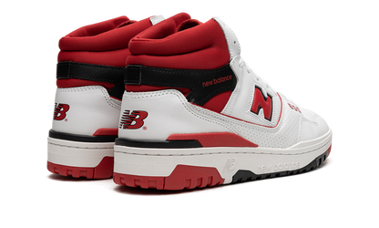 New Balance White 650 White/Red Sneakers